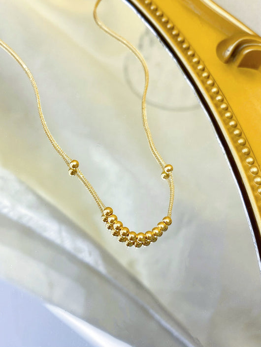 Collar de Oro 18K Chopin con Dije de Cuentas de la Suerte - Image 9