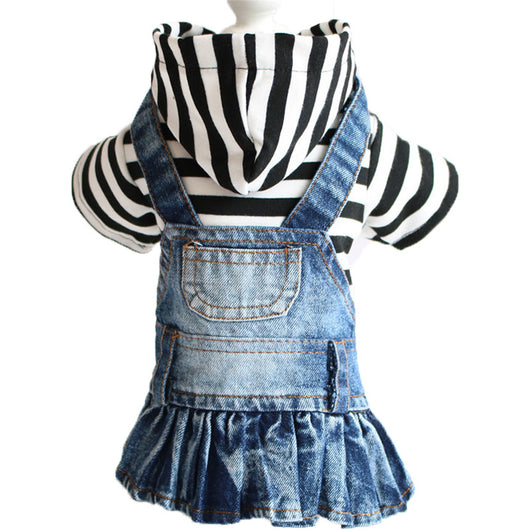 Falda Denim a Cuadros con Bordado de Cachorro Teddy para Primavera y Otoño - Image 6