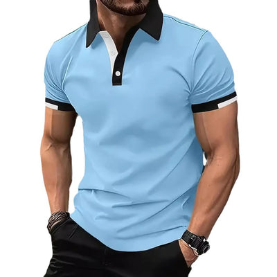 Polo Casual Holgado de Manga Corta Liso para Hombre - Image 5