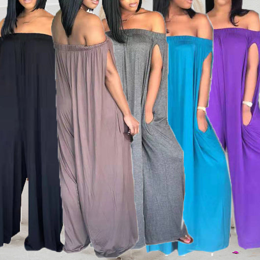 Jumpsuit Holgado de Un Hombro Talla Grande sin Mangas - Image 2