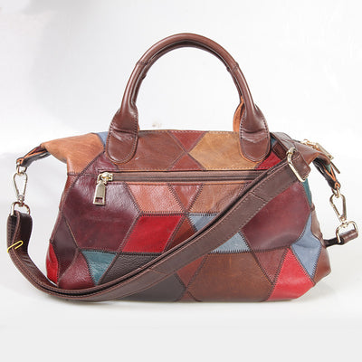Bolso de Cuero Genuino con Contraste y Asa Única - Image 10