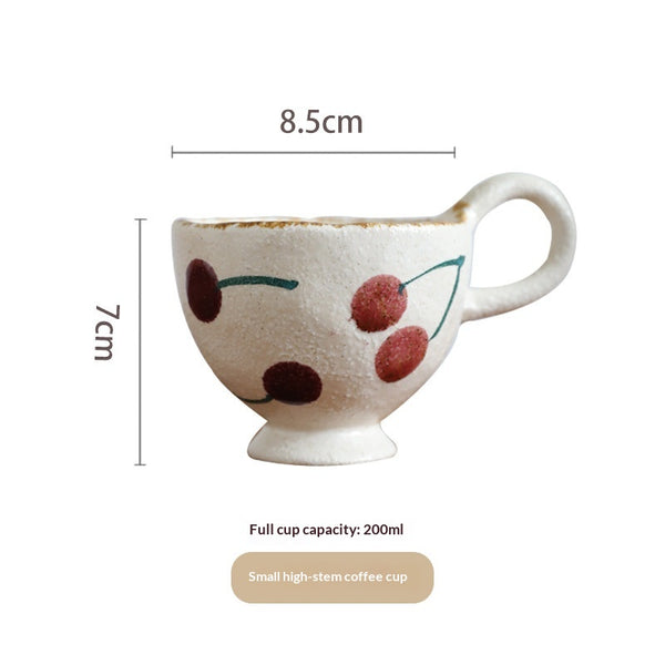 Taza de Café Japonesa de Cerámica con Plato - Diseño Floral Cerezo Premium - Image 2