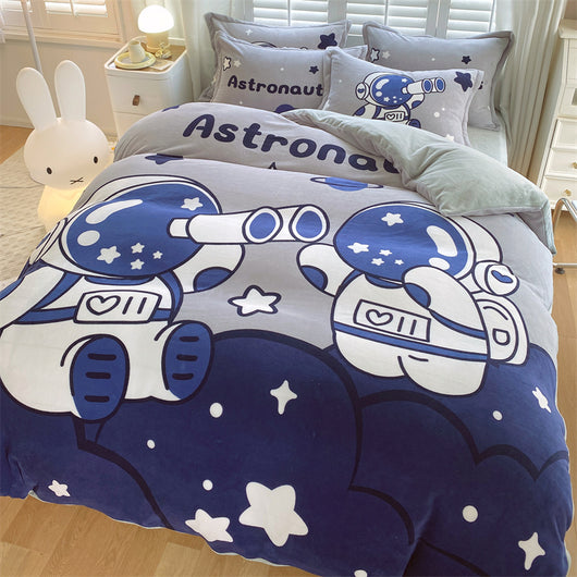 Juego de Cama Infantil de Terciopelo Suave con Diseño de Caricaturas - Image 23