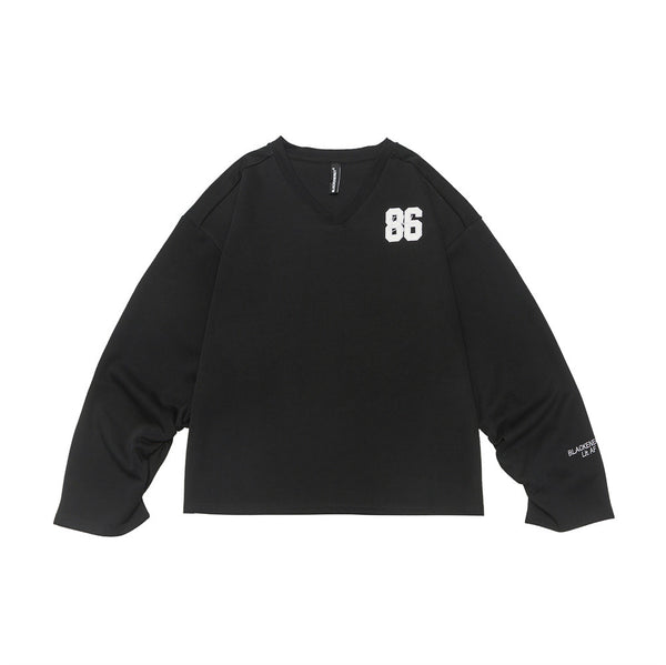Playera de Cuello V con Bordado Digital para Mujer - Manga Larga