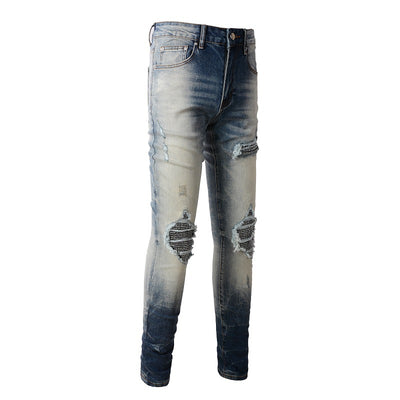 Jeans Rotos Estilo Americano para Hombre con Parches - Image 14