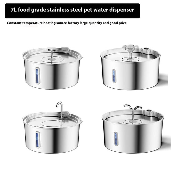Dispensador Automático de Agua con Calefacción para Mascotas - 7L Acero Inoxidable