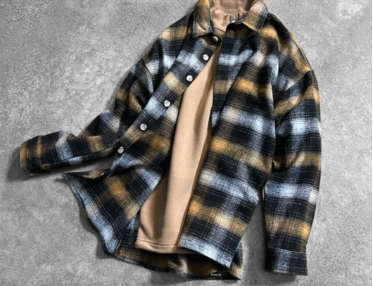 Camisa Manga Larga con Cuello Contrastante para Hombre - Image 7