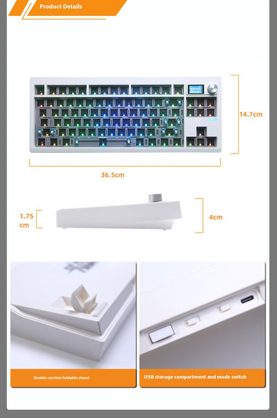 Kit de Teclado Mecánico DIY con Perilla de Control y RGB Hot Swap - Image 16
