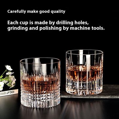 Vaso de Whiskey de Cristal Tallado a Mano - Diseño Lujo Ligero con Boca Ancha - Image 3