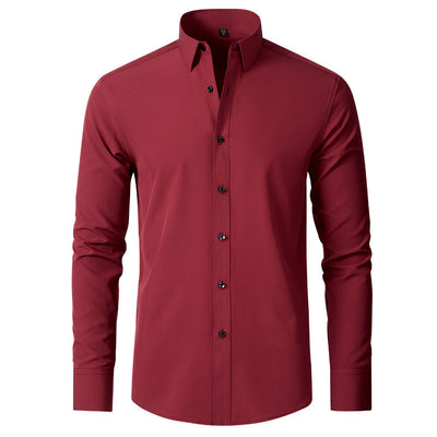 Camisa Ejecutiva de Línea Delgada en Color Sólido - Image 7