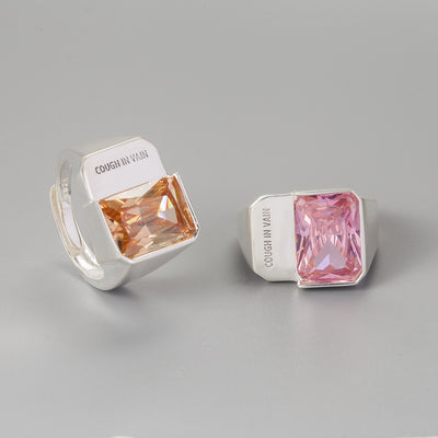Anillo de Plata 925 con Circón Naranja - Colección Elegancia Coreana - Image 6