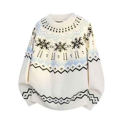 Suéter Tejido para Hombre con Diseño Navideño de Copos de Nieve - Image 3