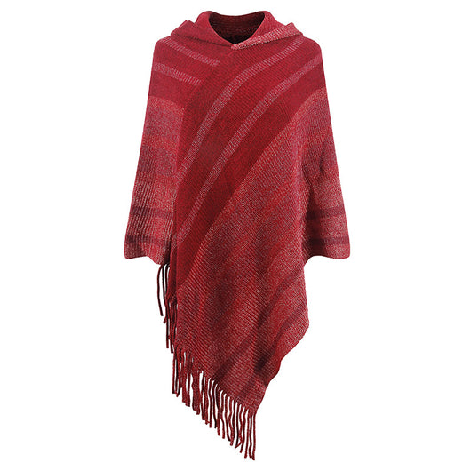 Capa Chal de Punto con Borlas para Mujer - Image 4