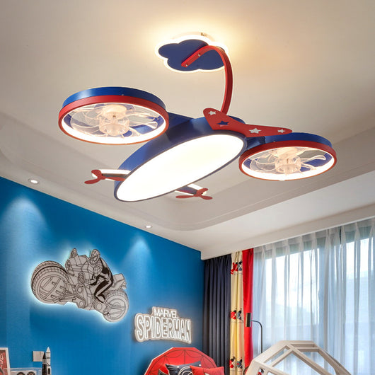Lámpara Ventilador Infantil con Diseño de Avión