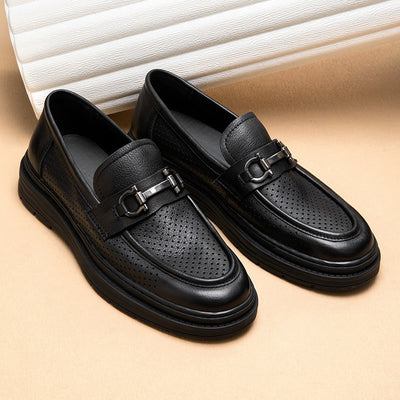 Zapatos de Cuero para Hombre Verano Transpirables Calados - Image 7