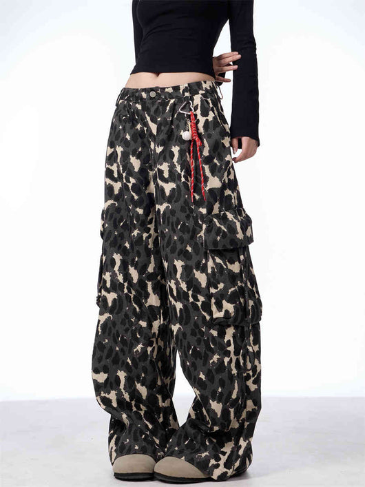 Pantalones Casuales Estampado Leopardo Multicolor para Mujer - Image 4