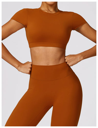 Top Deportivo Ajustado Antiimpacto con Manga Corta para Yoga - Image 23