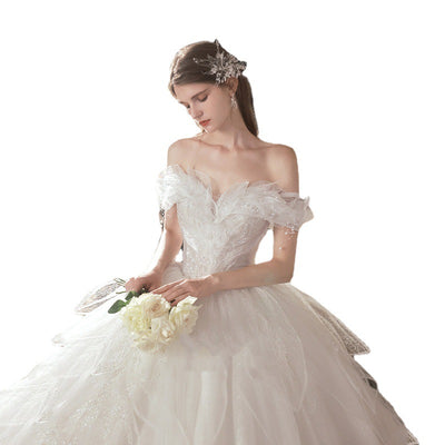 Vestido de Novia Blanco Marfil con Cielo Estrellado y Falda Voluminosa Estilizadora - Image 3