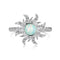 Women's Pure Plateado Ring With Inlaid Sun Set Blanco Dorado Blanco Tamaño 6
