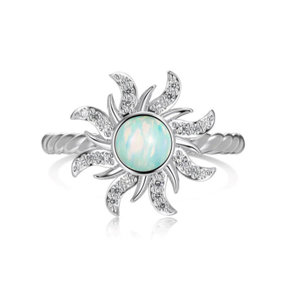 Anillo de Plata Pura con Incrustación de Sol - Image 5
