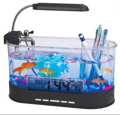 Acuario Escritorio USB con Reloj, Temperatura y Organizador - Image 13