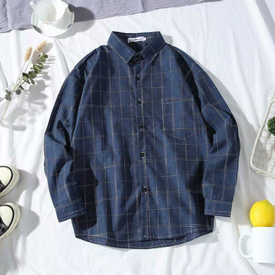 Camisa Casual Slim Fit a Cuadros Manga Larga Ligera para Hombre - Image 3
