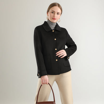 Abrigo Polo Cuello Clásico Mujer - Colores Sólidos Otoño Invierno - Image 8