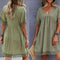 Vestido Suelto Midi con Escote V y Falda A-Line
