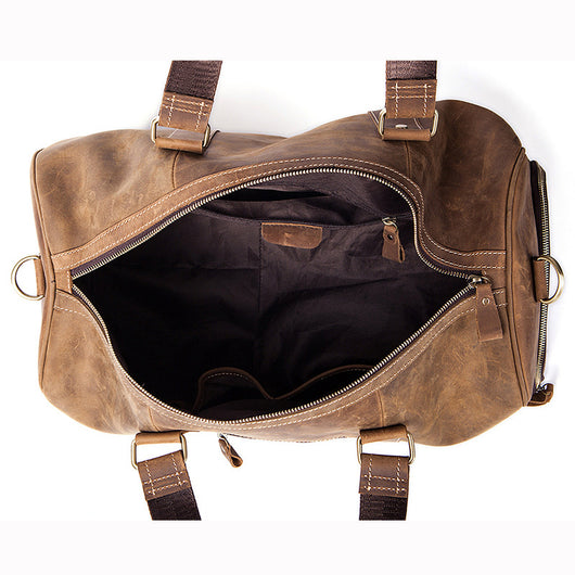 Bolsa de Viaje Vintage en Cuero Crazy Horse para Hombre - Image 4