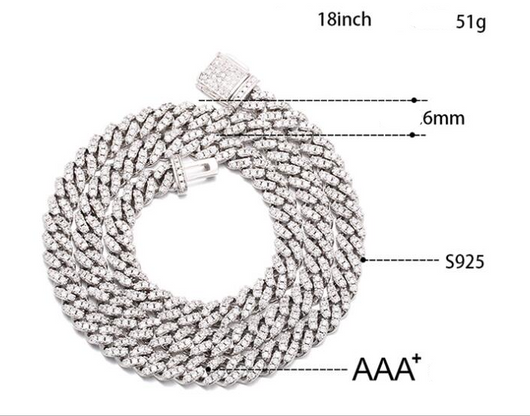 Pulsera de Plata S925 con Zirconia 6mm y Cierre de Caja - Estilo Hip Hop - Image 10