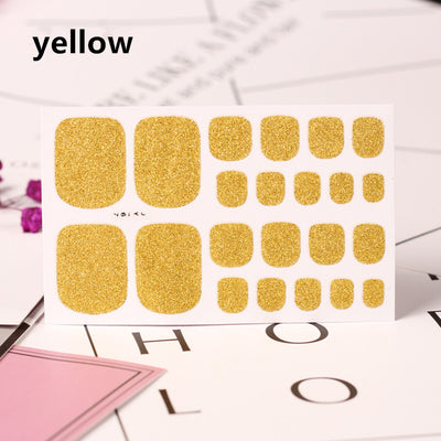 22 Stickers de Uñas Color Verde Cebolla con Polvo Brillante para Pies - Image 12
