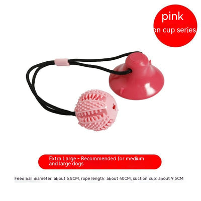 Green dog toy with a suction cup base and a textured ball on a black cord, designed for food dispensing and teeth cleaning. - Image 8
