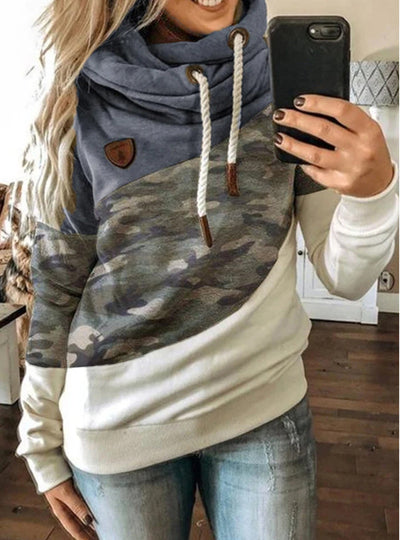 Sudadera Holgada con Capucha y Patchwork - Image 9