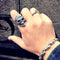Anillo de Plata Esterlina Estilo Motociclista Dominante para Hombre