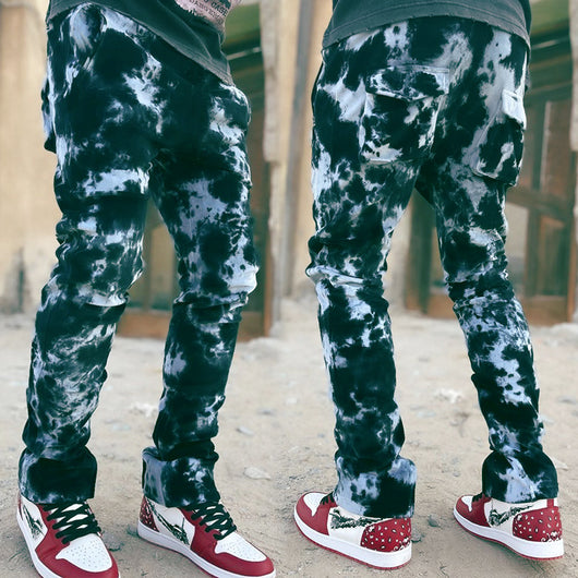 Jeans Rectos Tie-Dye Artesanal para Hombre - Image 13