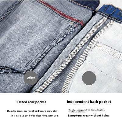 Pantalones Cortos Denim Slim Fit - Shorts Casuales Cropped - Image 8