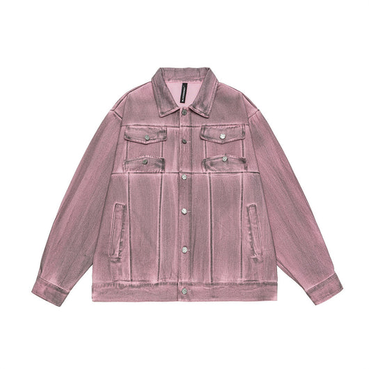 Chaqueta Denim Degradado Tie-dye para Hombre - Estilo Urbano Moderno - Image 6