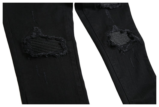 Jeans Slim Fit Elásticos con Parches de Costura PU - Image 18