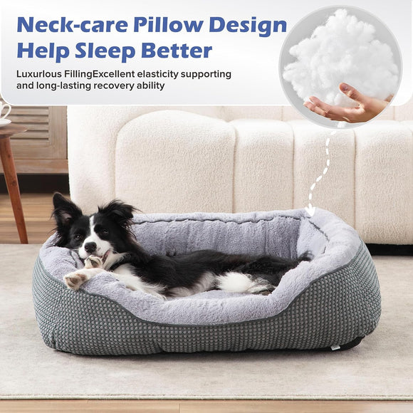 Cama Calmante para Jaula de Perro Mediano - Colchoneta Antiestrés con Peluche Suave
