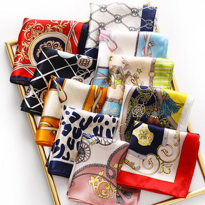 Pañuelo de Seda Cuadrado para Mujer - Diseño Estampado Versátil Primavera Verano - Image 42