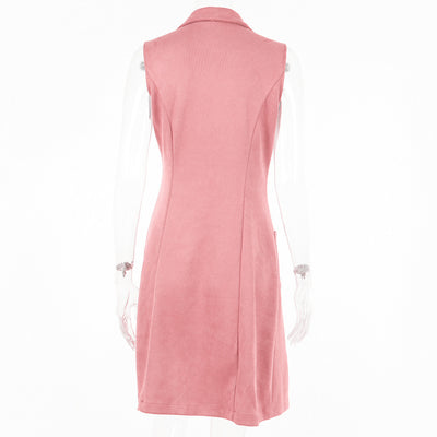Chaleco de Ante Slim Fit Retro Elegante para Mujer - Image 15