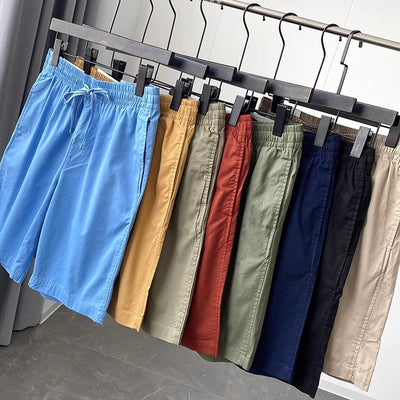 Pantalones Cortos Casuales de Algodón Puro con Cintura Elástica para Hombre - Image 13