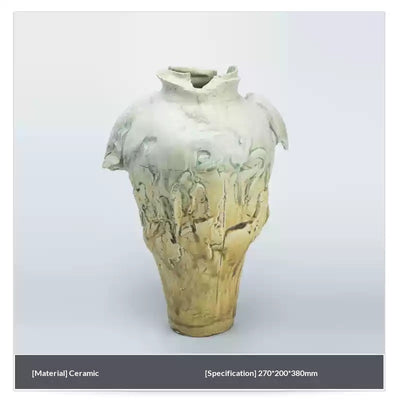 Jarrón Artesanal de Cerámica Wabi-Sabi con Acabado Vintage - Image 8
