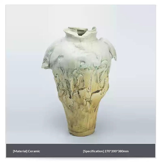Jarrón Artesanal de Cerámica Wabi-Sabi con Acabado Vintage - Image 8