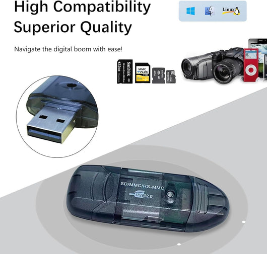 Lector de Tarjetas USB Transparente con LED Creativo - Image 15