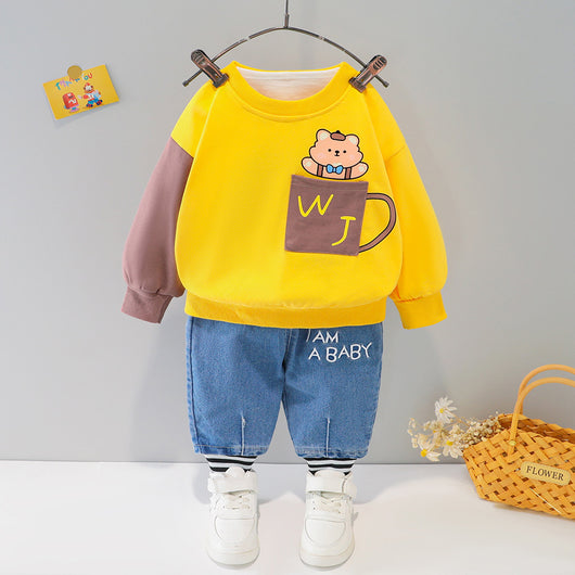 Conjunto de Suéter Infantil Estampado de Manga Larga - Image 18