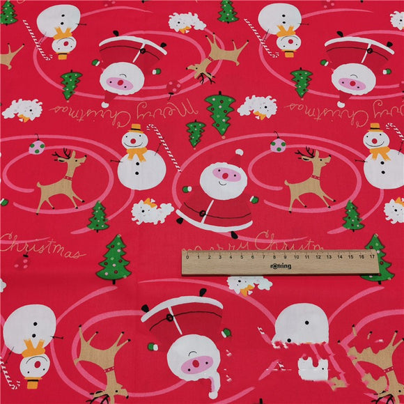 Tela de Algodón Twill Estampado Navideño para Ropa de Cama