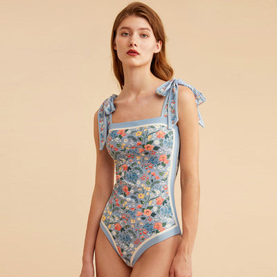 Traje de Baño Vintage Francés Estampado Doble Cara Ajustado - Image 5
