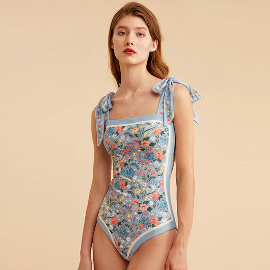 Traje de Baño Vintage Francés Estampado Doble Cara Ajustado - Image 5