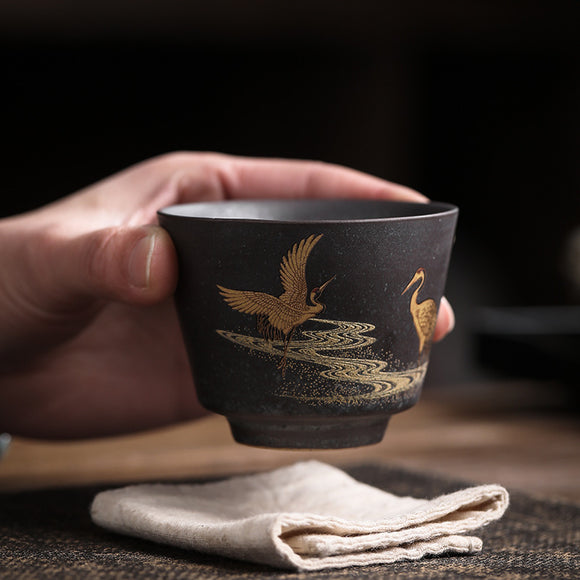 Juego de Tazas de Té de Cerámica Artesanal Estilo Japonés
